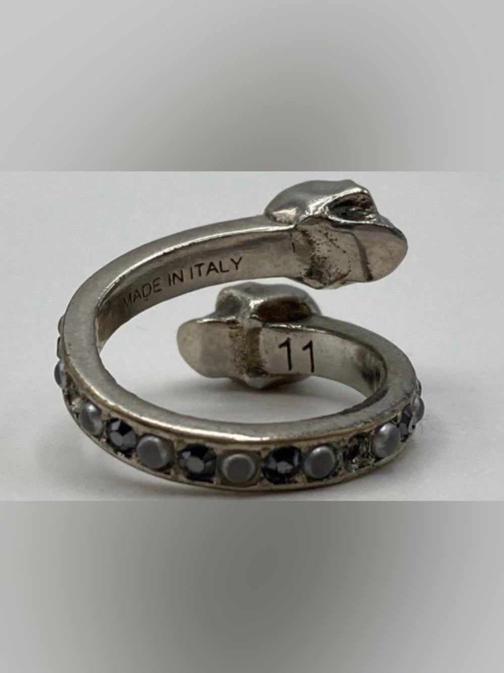 RARE Alexander McQueen 925 Sterling Silver Skull Wrap Vintage size 5.5 ring - Picture 3 of 6